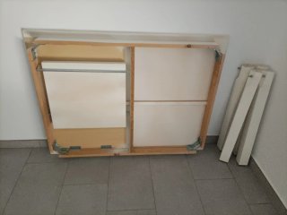 Mesa de comedor extensible blanca de madera