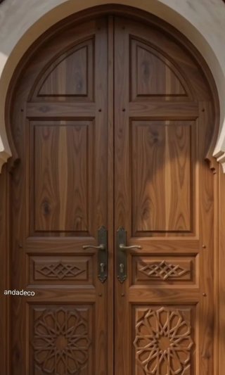 Puerta de entrada de madera con diseño