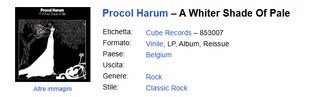 Procol Harum - A Whiter Shade of Pale LP