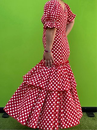 Traje de Flamenca Rojo Lunares T. 38-40