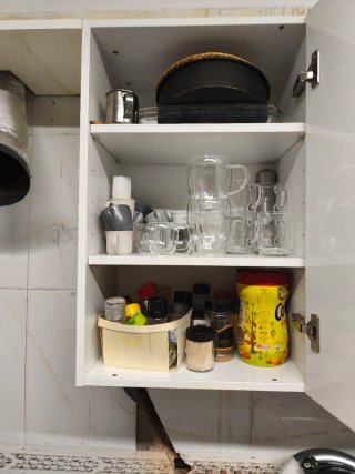 Muebles de cocina metálicos blancos, 3 módulos