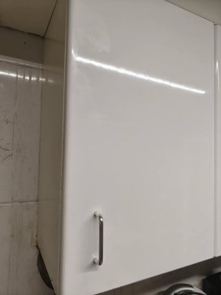 Muebles de cocina metálicos blancos, 3 módulos