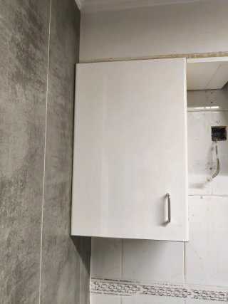 Muebles de cocina metálicos blancos, 3 módulos