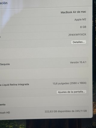 MacBook Air 13.6 M2 Azul Medianoche