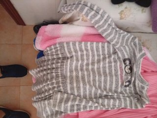 Vestido niña rayas con dibujo