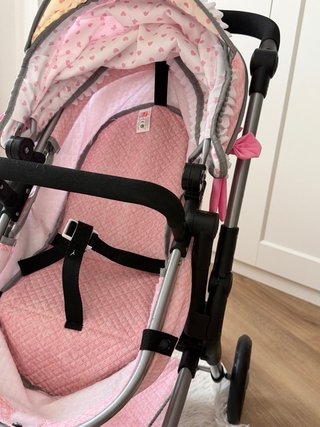 Carrito de bebé de juguete rosa 2 en 1