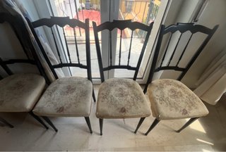 Set 6 Sedie Vintage Legno Imbottite