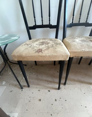 Set 6 Sedie Vintage Legno Imbottite