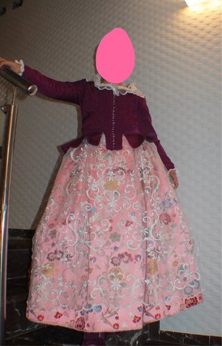 Traje Fallera Niña Rosa Flores