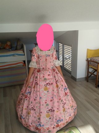 Traje Fallera Niña Rosa Flores