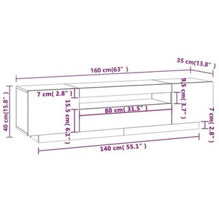 Mueble TV LED Blanco 160x35x40 cm