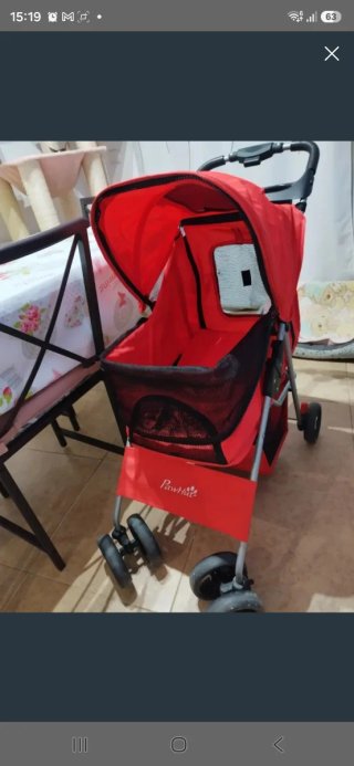 Carrito para perro o gato rojo