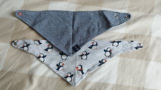 Lote 2 baberos bebé pingüinos y ancla