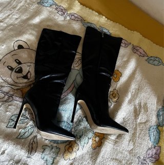 Botas altas negras tacón fino