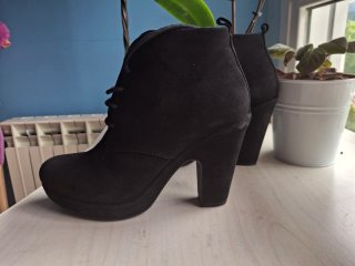 Botines Geox ante negros tacón plataforma