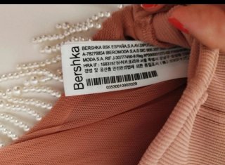 Top rosa con abalorios Talla S