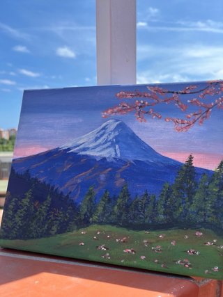 Cuadro de Pintura Monte Fuji