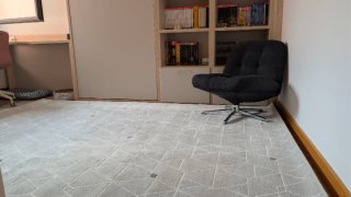Alfombra geométrica gris y blanca 200x290