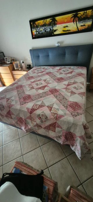 Trapuntino Matrimoniale Patchwork Floreale