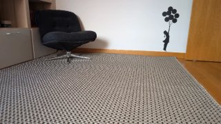 Alfombra gris oscuro estilo tatami 200x290