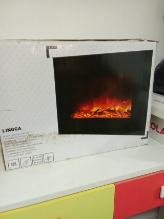 Chimenea Eléctrica Negra y Roja
