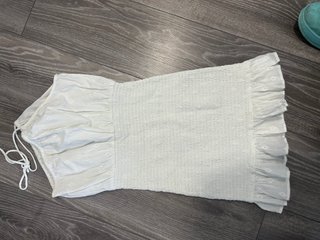 Vestido halter nido abeja Brownie blanco