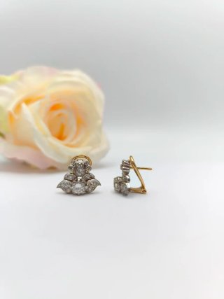 Pendientes de oro 18kt y brillantes