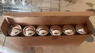 Especiero de cristal con soporte metálico