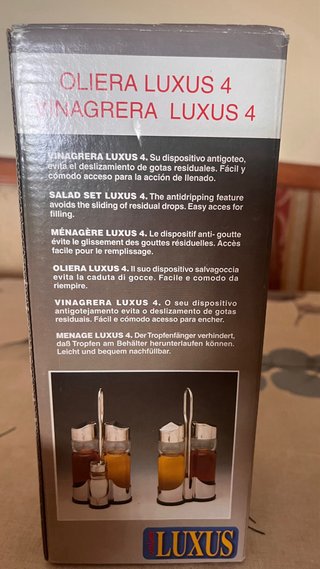 Especiero de cristal con soporte metálico