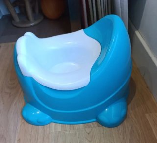 Orinal bebé azul y blanco