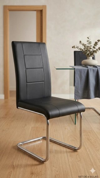 6 Silla moderna negra de diseño