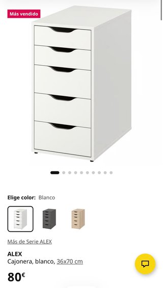 Escritorio madera con cajonera blanca