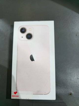 iPhone 13 mini color rosa con la sua confezione