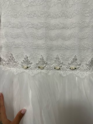 Vestido de Comunión Blanco Encaje Tulle