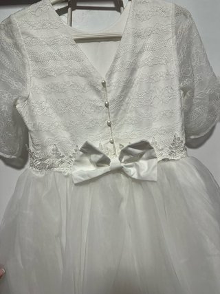Vestido de Comunión Blanco Encaje Tulle