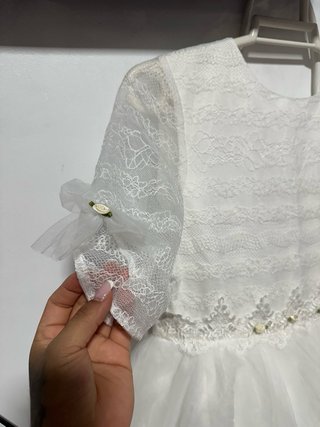Vestido de Comunión Blanco Encaje Tulle