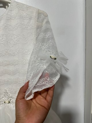 Vestido de Comunión Blanco Encaje Tulle
