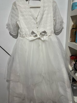 Vestido de Comunión Blanco Encaje Tulle