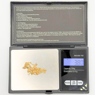 Cadena Barbada de oro de 18k, 3.8 g, 40 cm.