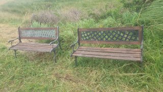 2 bancos de jardín para restaurar