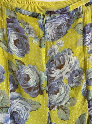 Falda vintage floral verde