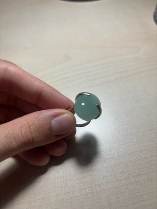 Anillo Pandora verde y plata