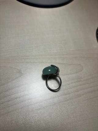 Anillo Pandora verde y plata