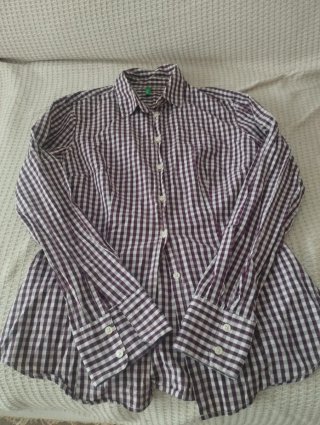 Camisa cuadros verde y granate Talla S