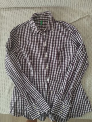Camisa cuadros verde y granate Talla S