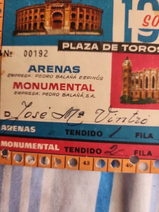 Toros plaza monumental de Barcelona abono 1965