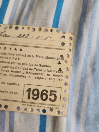 Toros plaza monumental de Barcelona abono 1965