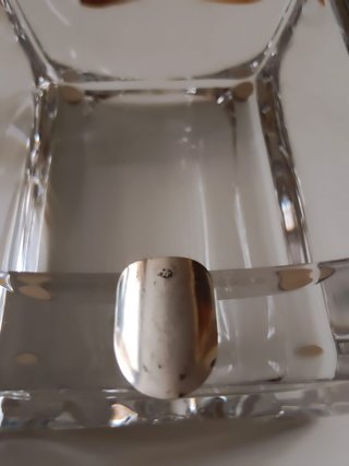 Cenicero cristal y plata