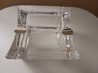 Cenicero cristal y plata