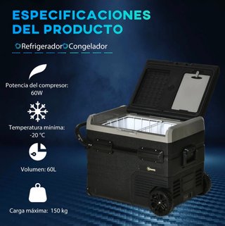 Nevera Portátil Outsunny 60L CC 12V/24V